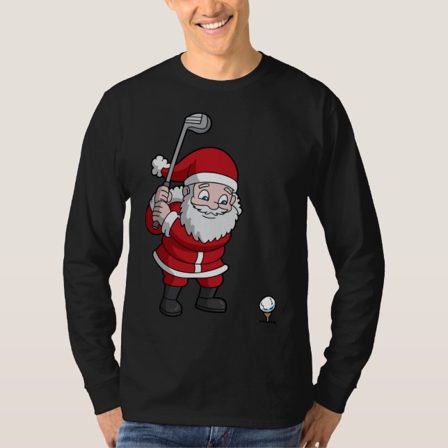 Jultomten Golf jul Golfer Golfing T Shirt (Framsida)