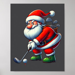 Jultomten Golf Player-julen Julafton Sport Poster