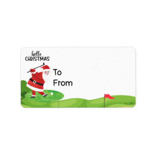 Jultomten golfbanor jul-Helgdag Funny golf Adressetikett