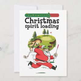 Jultomten Golfer springer för God jul Inbjudningar