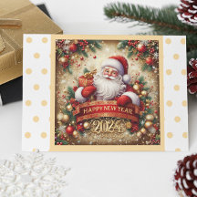 Jultomten Gott nytt år guld personlig