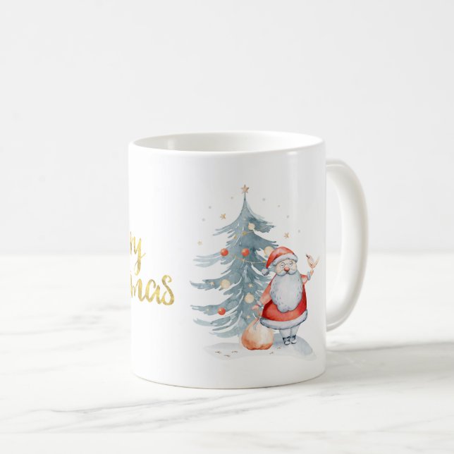 Jultomten Gräs Träd jul Kaffemugg (Framsida höger)