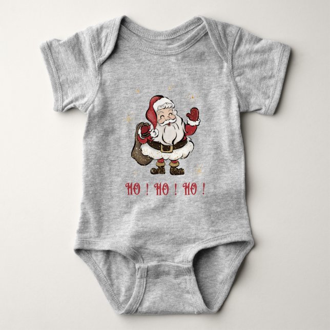 Jultomten Grått Baby Bodykostym T Shirt (Framsida)