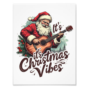 Jultomten Guitar Player - Rockin runt Fototryck