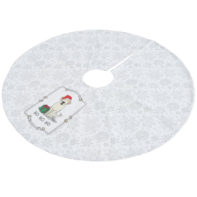 Jultomten Gult Labrador Retriever Cute Julgransmatta Fleece (Vinklad)