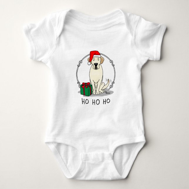 Jultomten Gult Labrador Retriever Cute T Shirt (Framsida)