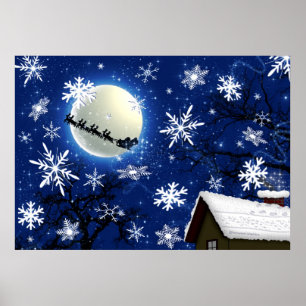Jultomten håller på att Poster