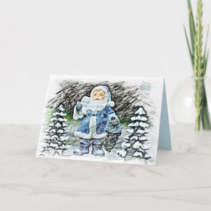 jultomten hälsningskort helgkort