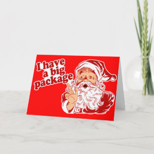 Jultomten har ett stort paket helgkort