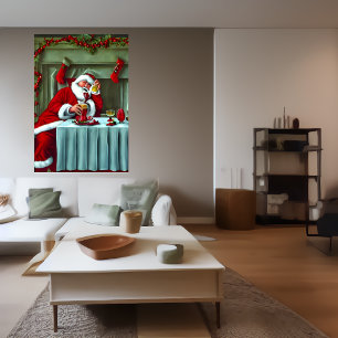 Jultomten Har till mycket att dricka AI Art Post Poster