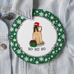 Jultomten Hat Afghan Hound Hund Fawn Cute Knapp
