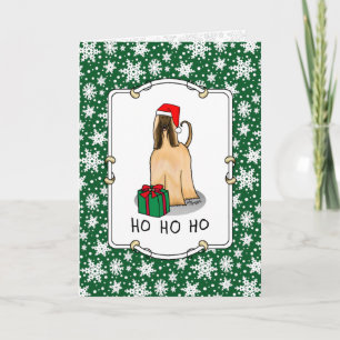 Jultomten Hat Afghan Hound Hund Fawn Cute Kort