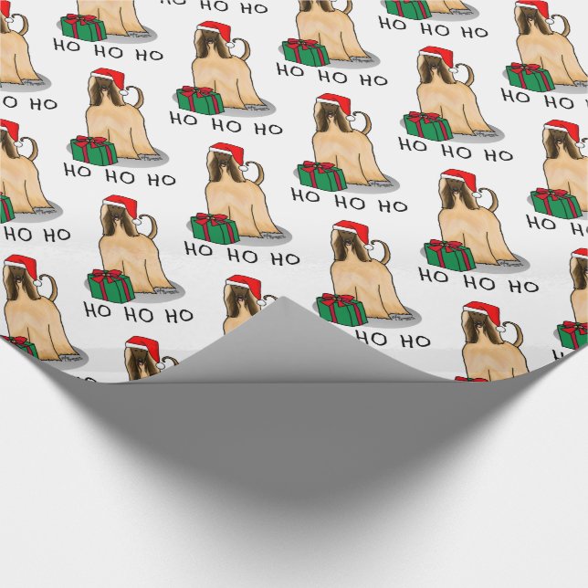 Jultomten Hat Afghan Hound Hund Fawn Cute Presentpapper (Hörn)
