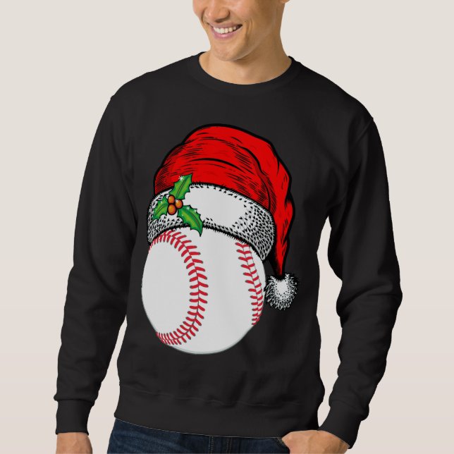 Jultomten Hat Baseball Sport Funny Gift Lång Ärmad Tröja (Framsida)