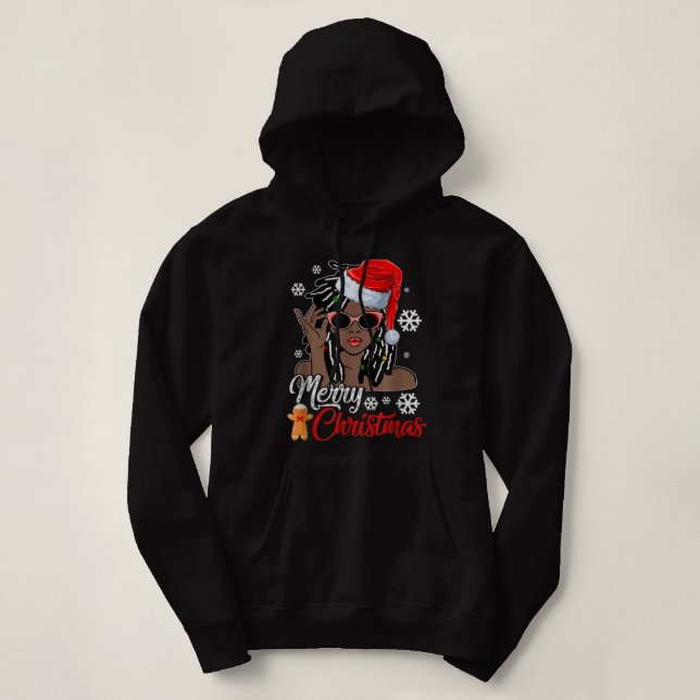 Jultomten Hat Black African Girl American Xm T Shirt (Design framsida)