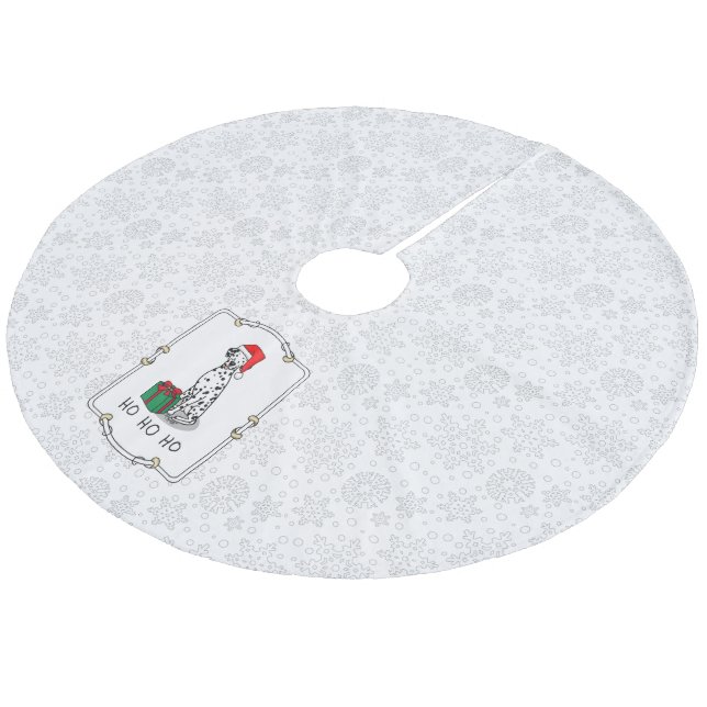 Jultomten Hat Dalmatien Hund (svart 1) Cute Julgransmatta Fleece (Vinklad)