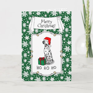 Jultomten Hat Dalmatien Hund (svart 1) Cute Kort