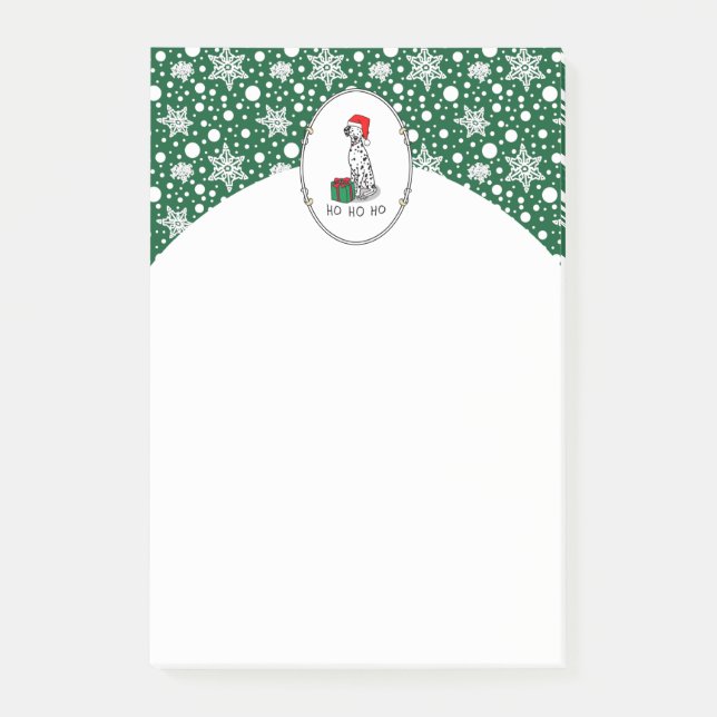 Jultomten Hat Dalmatien Hund (svart 1) Cute Post-it Block (Framsida)