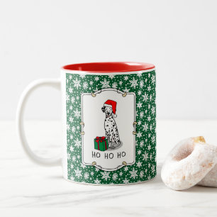 Jultomten Hat Dalmatien Hund (svart 1) Cute Två-Tonad Mugg