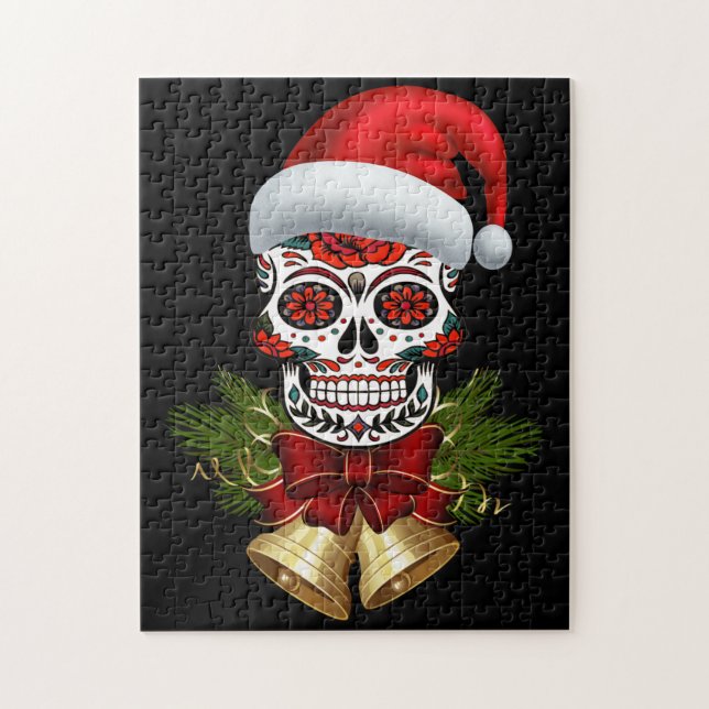 Jultomten Hat Day of the dead Sugar Skull Pussel (Vertikal)