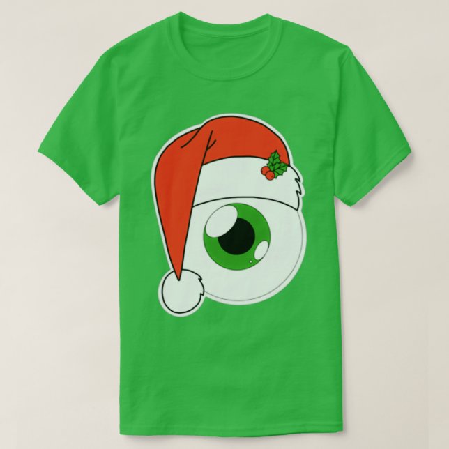 Jultomten Hat Eyeball Grönt Iris 2 T Shirt (Design framsida)