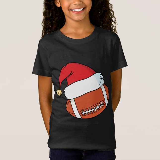 Jultomten Hat-fotbollsjul T Shirt (Framsida)