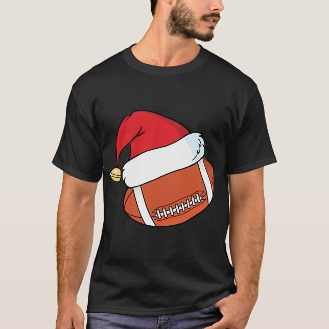 Jultomten Hat-fotbollsjul T Shirt (Framsida)