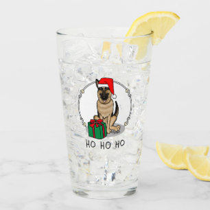 Jultomten Hat German Shepherd Hund Cute Glaskopp