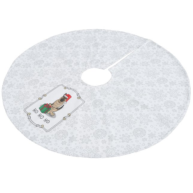 Jultomten Hat German Shepherd Hund Cute Julgransmatta Fleece (Vinklad)