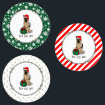 Jultomten Hat German Shepherd Hund Cute Klistermärke<br><div class="desc">God jul Jultomten Hat German Shepherd - Lustigt,  leende tyska Shepherd hund som bär en julhatt och sitta med ett Julklapp med båge och klockor. HO HO! Copyright © Angi Laframboise. Tecknaden hund aveln i julklapp i helgdag ger gåvor till hundälskare.</div>