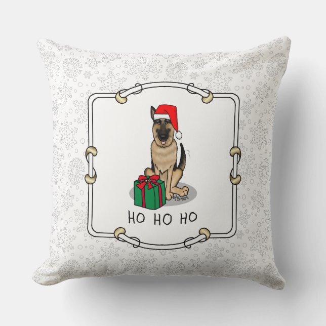 Jultomten Hat German Shepherd Hund Cute Kudde (Framsida)