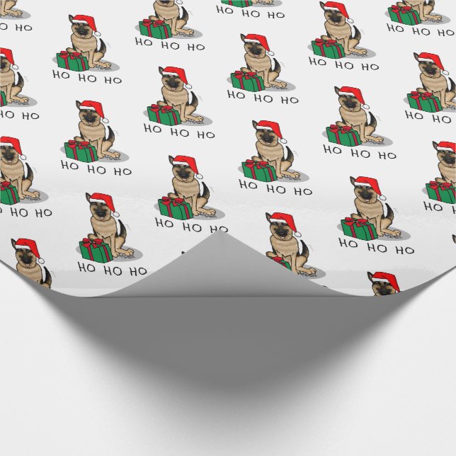 Jultomten Hat German Shepherd Hund Cute Presentpapper (Hörn)