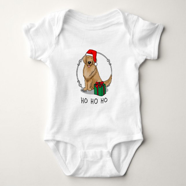 Jultomten Hat Golden Retriever Hund Cute T Shirt (Framsida)