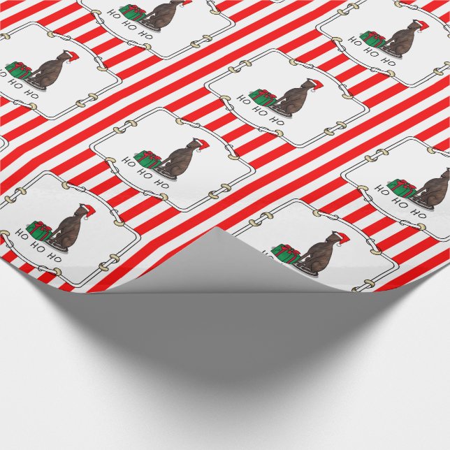 Jultomten Hat Greyhound Hund (brindle) Cute Presentpapper (Hörn)