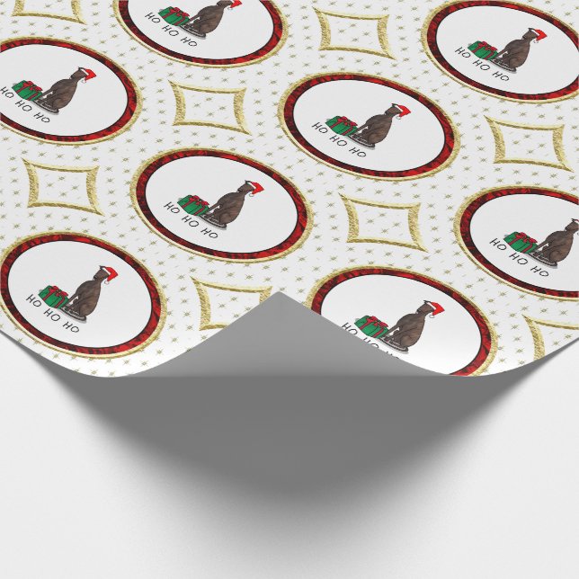 Jultomten Hat Greyhound Hund (brindle) Cute Presentpapper (Hörn)