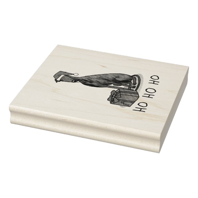 Jultomten Hat Greyhound Hund (brindle) Cute Stämpel (Stämpel)