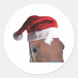 jultomten Hat Horse Runt Klistermärke