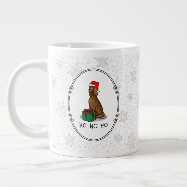 Jultomten Hat Irish Setter Hund (röd 1) Cute Jumbo Mugg (Vänster)