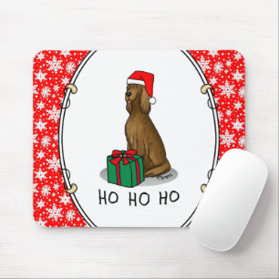 Jultomten Hat Irish Setter Hund (röd 1) Cute Musmatta