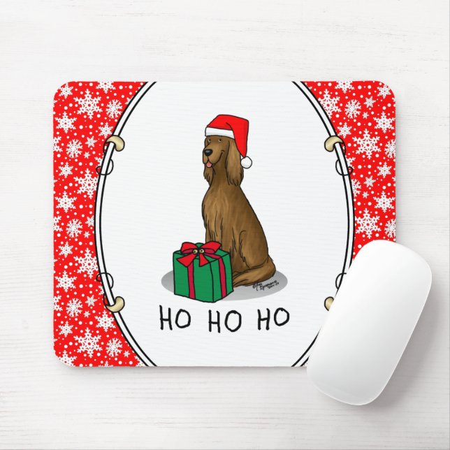 Jultomten Hat Irish Setter Hund (röd 1) Cute Musmatta (Med mus)