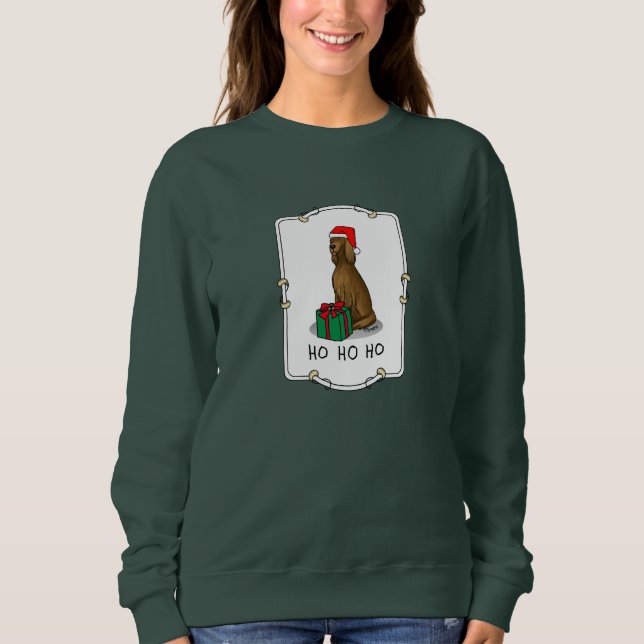 Jultomten Hat Irish Setter Hund (röd 1) Cute T Shirt (Framsida)