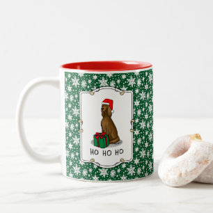 Jultomten Hat Irish Setter Hund (röd 1) Cute Två-Tonad Mugg
