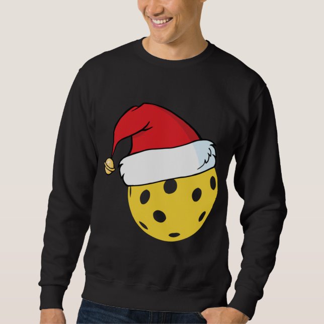 Jultomten Hat Pickleball-jul Lång Ärmad Tröja (Framsida)