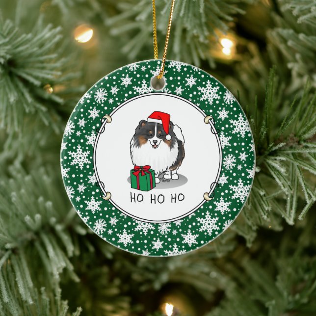 Jultomten Hat Pommern (Tri-färg) Cute Julgransprydnad Keramik (Träd)
