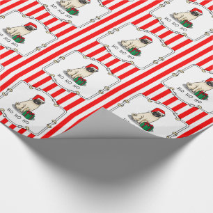 Jultomten Hat Pug Hund (ljusfawn) Cute Presentpapper