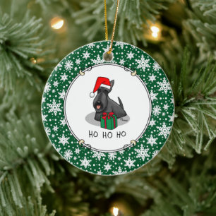 Jultomten Hat Scottish Terrier (svart) Cute Julgransprydnad Keramik