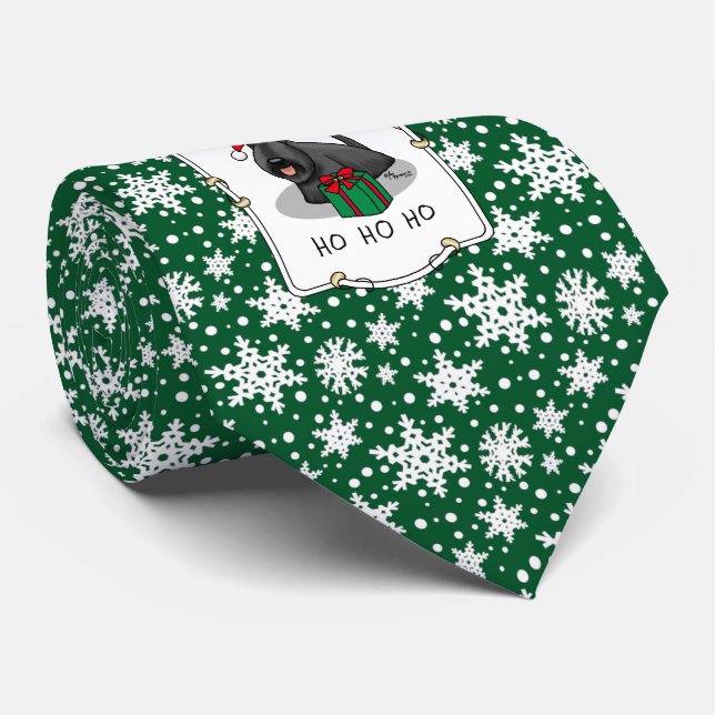 Jultomten Hat Scottish Terrier (svart) Cute Slips (Rullad)