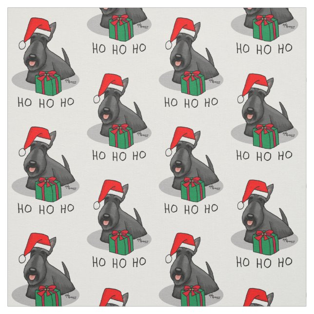 Jultomten Hat Scottish Terrier (svart) Cute Tyg (Provkarta)