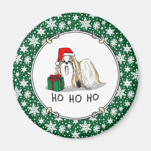Jultomten Hat Shih Tzu (vit) Hund Cute Magnet