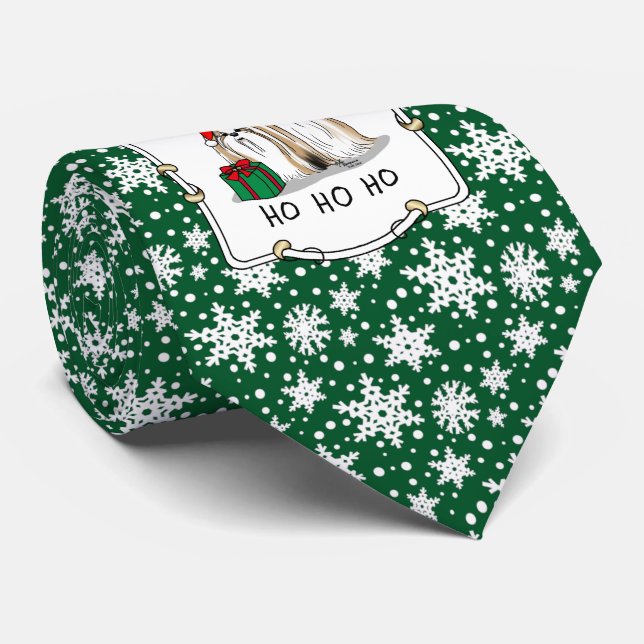 Jultomten Hat Shih Tzu (vit) Hund Cute Slips (Rullad)